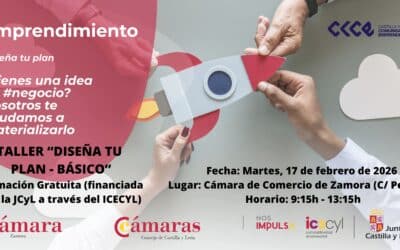 La Cámara de Comercio de Zamora y la Junta de Castilla y León ponen a disposición de emprendedores una hoja de ruta con un plan integral de servicios personalizados en 8 talleres