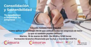 Taller Formativo Online “Cómo aplicar la estrategia 80/20 que utilizan todas las empresas de éxito (y que tú también puedes utilizar)”