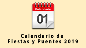 Calendario fiestas locales para el año 2019