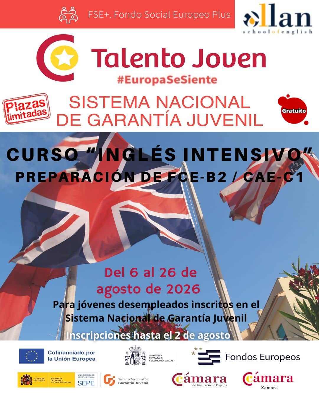 Curso Talento Joven Inglés Intensivo Agosto