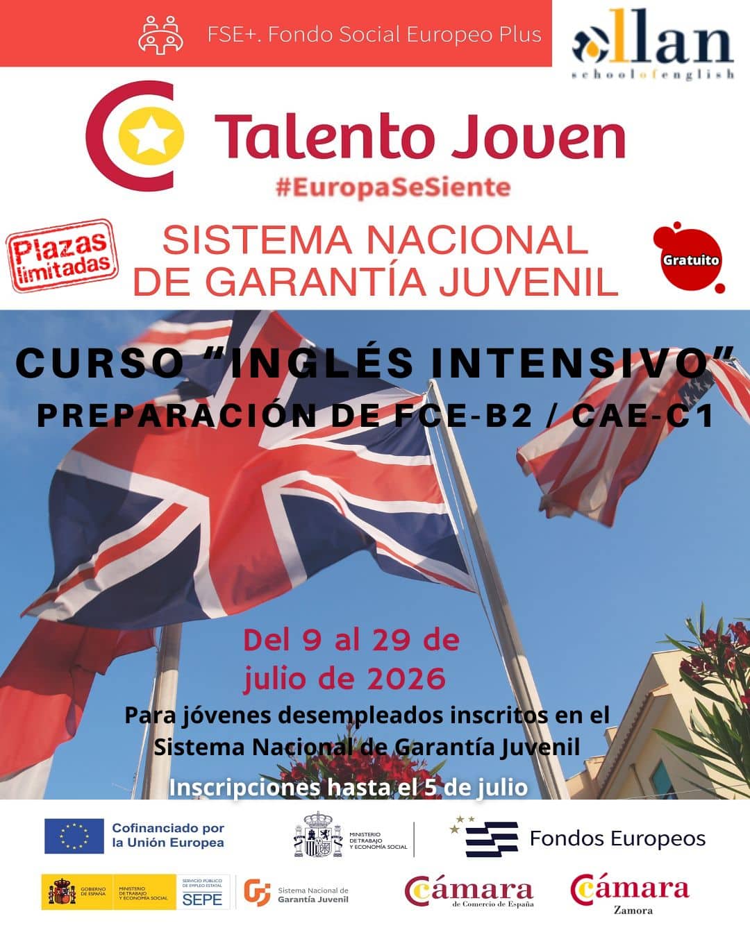 Curso Talento Joven Inglés Intensivo Julio