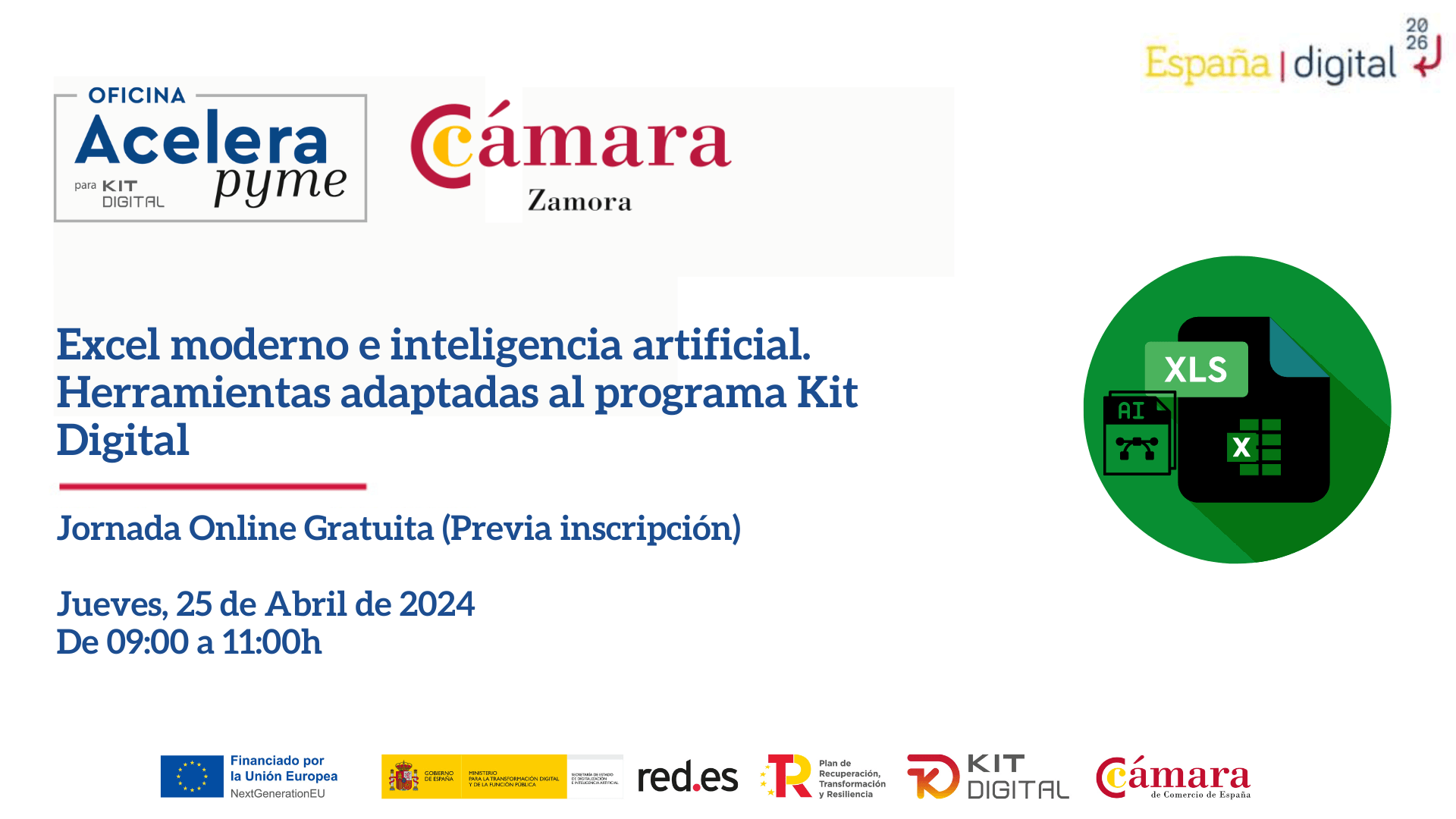 Excel moderno e inteligencia artificial. Herramientas adaptadas al programa Kit Digital.