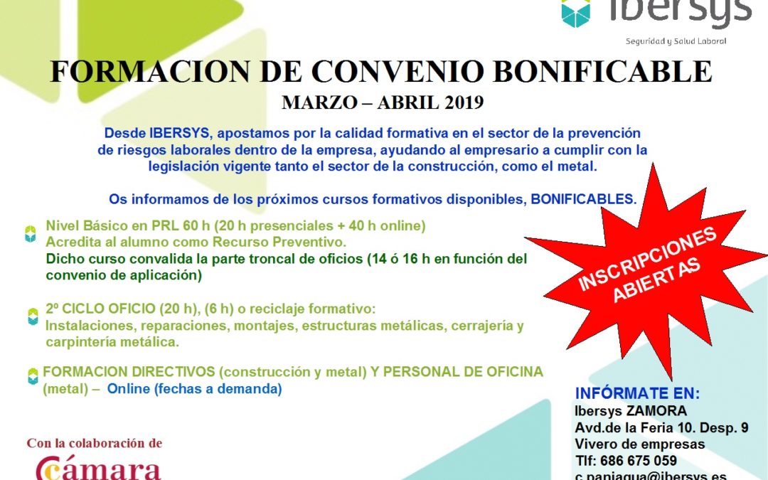 FORMACIÓN CONVENIO CONSTRUCCION – METAL IBERSYS MARZO JUNIO