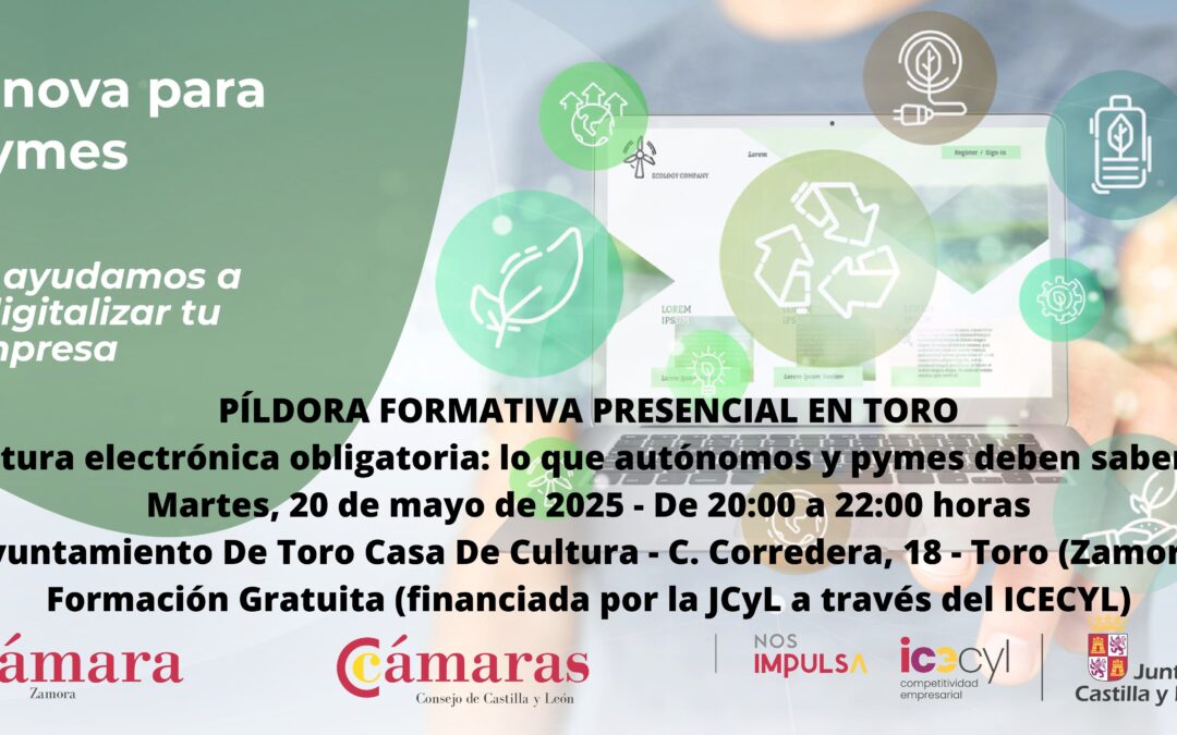 Píldora Formativa Presencial en Toro «Factura electrónica obligatoria: lo que autónomos y pymes deben saber YA»