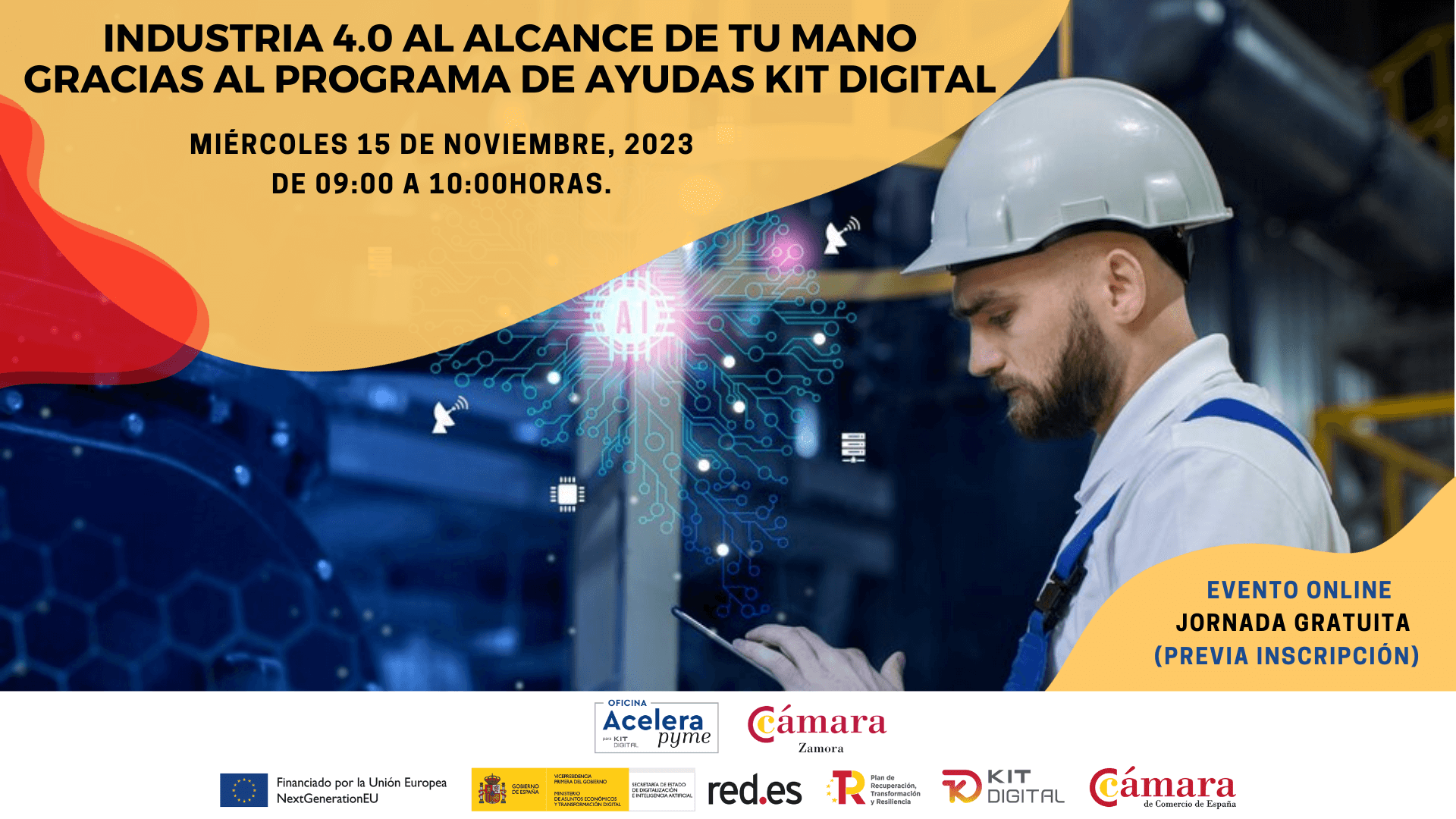 Jornada Online Gratuita: “Industria 4.0 al alcance de tu mano gracias al programa de ayudas Kit Digital”