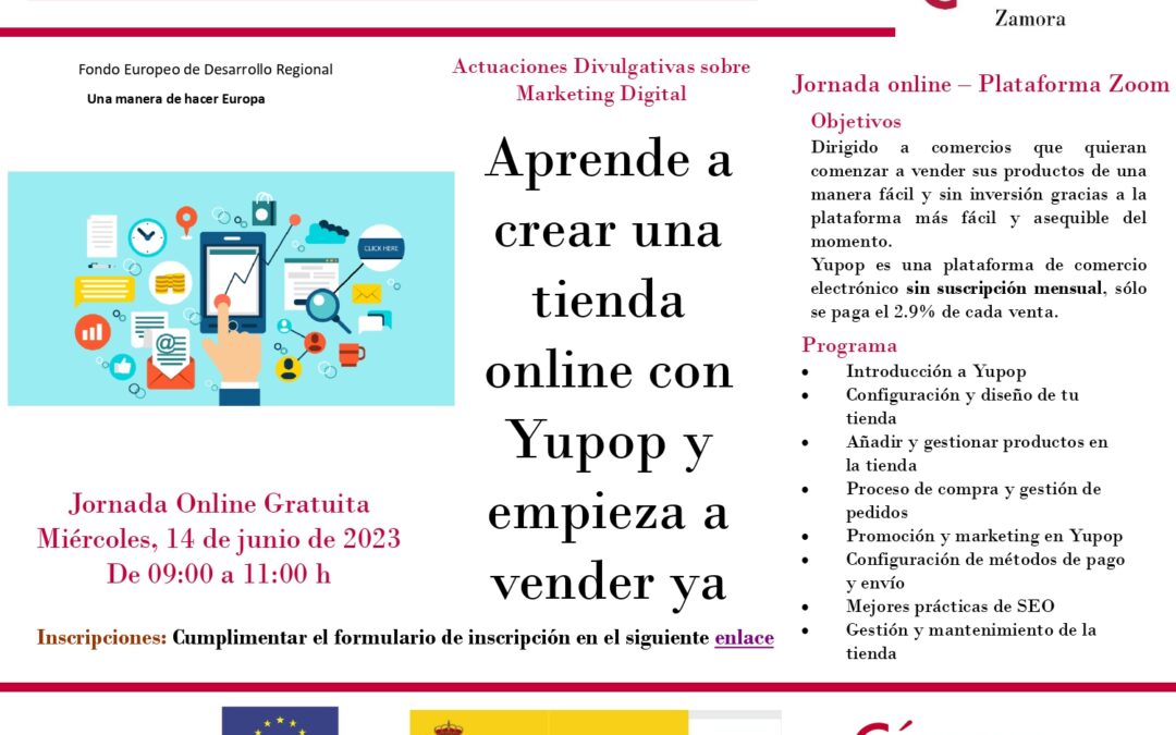 Jornada Online Gratuita «Aprende a crear una tienda online con Yupop y empieza a vender ya»