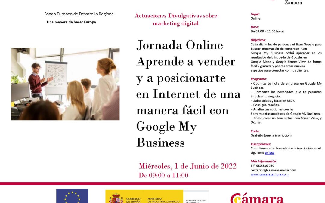 Jornada Online Gratuita «Aprende a vender y a posicionarte en Internet de una manera fácil con Google My Business»