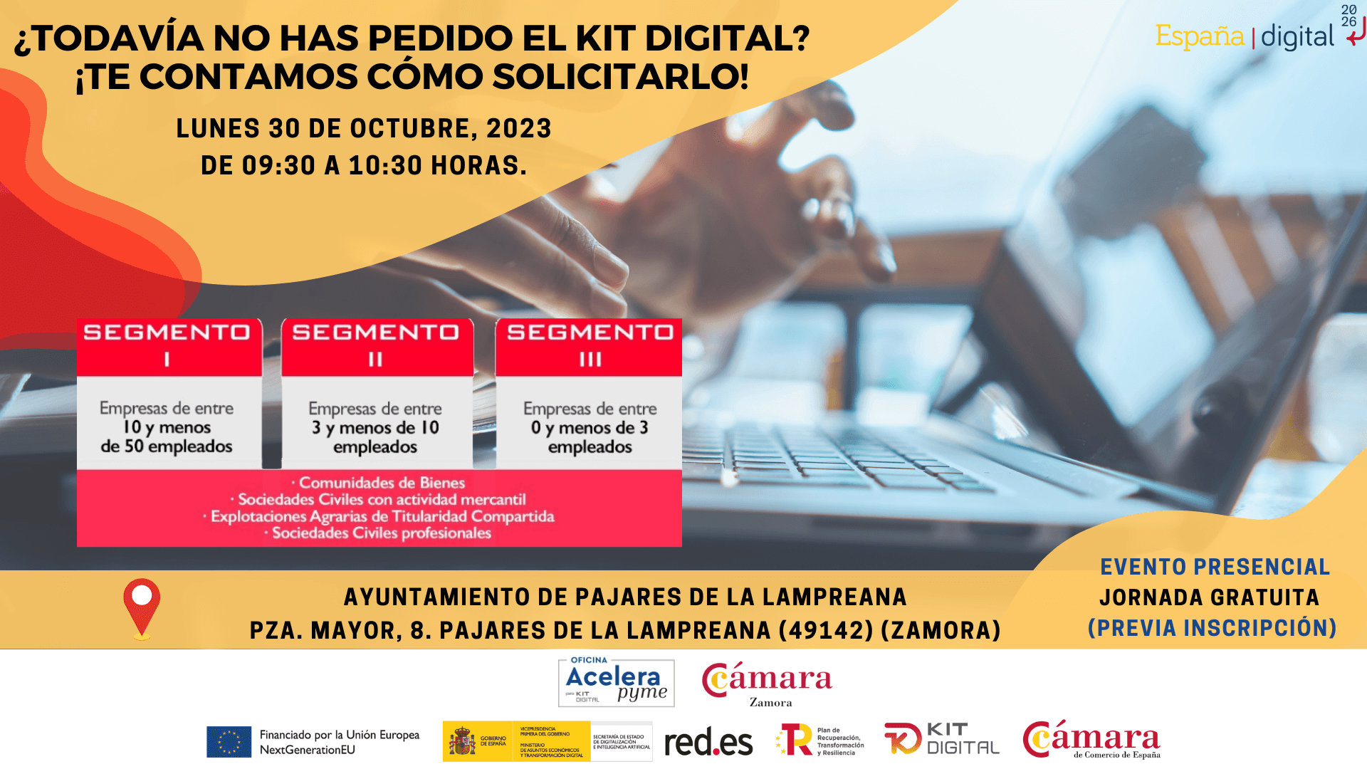 Jornada Gratuita Presencial: ¿Todavía no has pedido el Kit Digital? ¡Te contamos cómo solicitarlo! - Pajares de la Lampreana