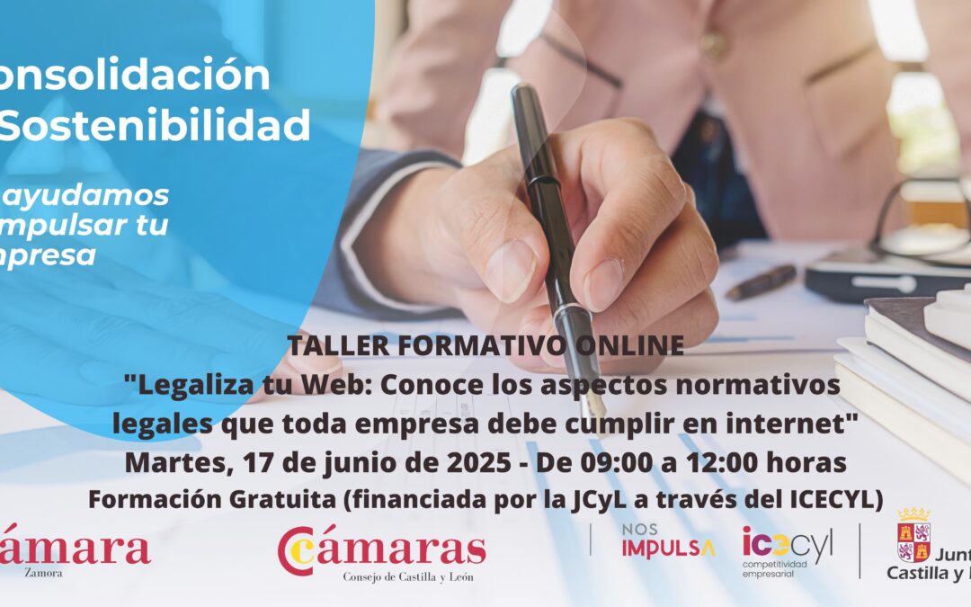 Taller Formativo Online «Legaliza tu Web: Conoce los aspectos normativos legales que toda empresa debe cumplir en internet”