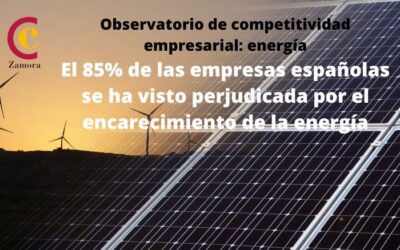Observatorio de competitividad empresarial: energía – El 85% de las empresas españolas se ha visto perjudicada por el encarecimiento de la energía