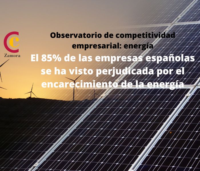 Observatorio de competitividad empresarial: energía – El 85% de las empresas españolas se ha visto perjudicada por el encarecimiento de la energía