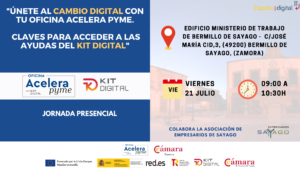 Jornada Presencial (Bermillo de Sayago): «Únete al cambio digital con tu Oficina Acelera Pyme. Claves para acceder a las ayudas del Kit Digital.»