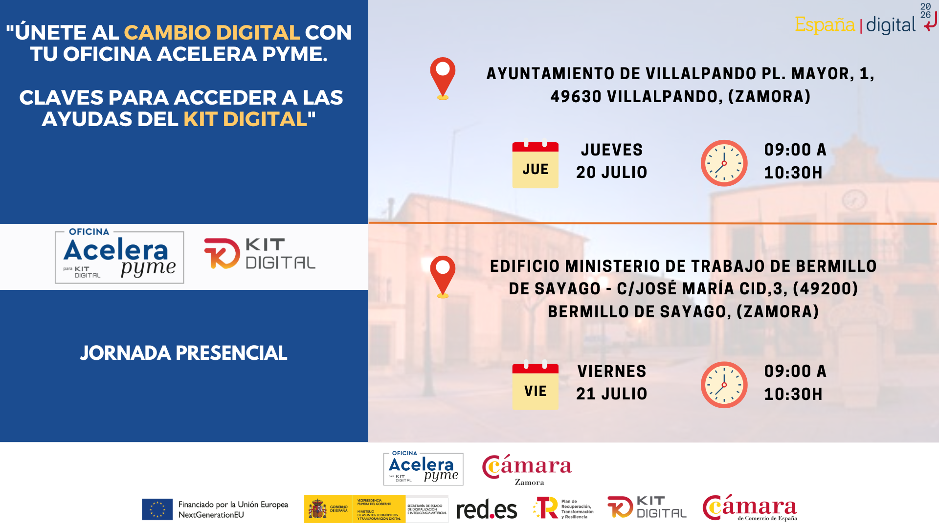 Jornada "Únete al cambio digital con tu Oficina Acelera Pyme. Claves para acceder al Kit Digital".