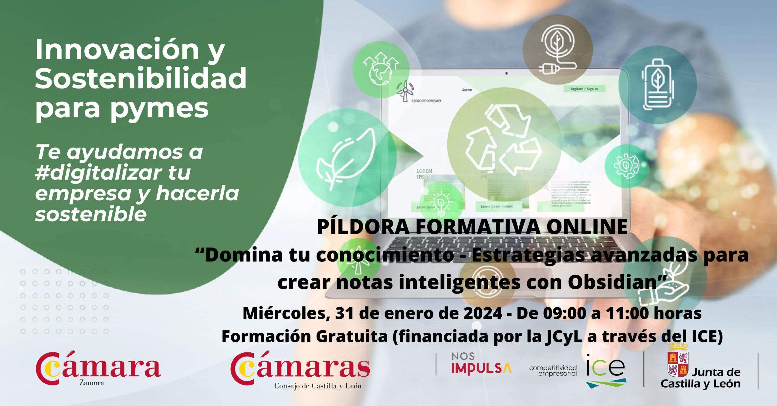 Píldora Formativa Online Domina tu conocimiento - Estrategias avanzadas para crear notas inteligentes con Obsidia