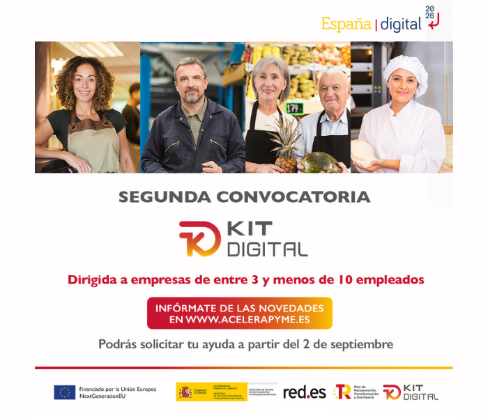 CONVOCADAS LAS AYUDAS DEL PROGRAMA KIT DIGITAL PARA LAS EMPRESAS COMPRENDIDAS EN EL SEGMENTO II.