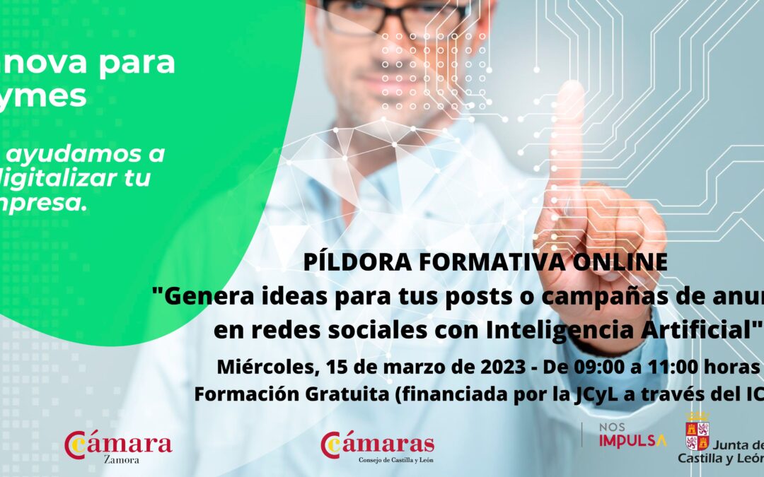 Píldora Formativa Online “Genera ideas para tus posts o campañas de anuncios en redes sociales con Inteligencia Artificial”