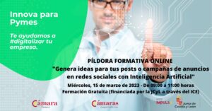 Píldora Formativa Online “Genera ideas para tus posts o campañas de anuncios en redes sociales con Inteligencia Artificial”