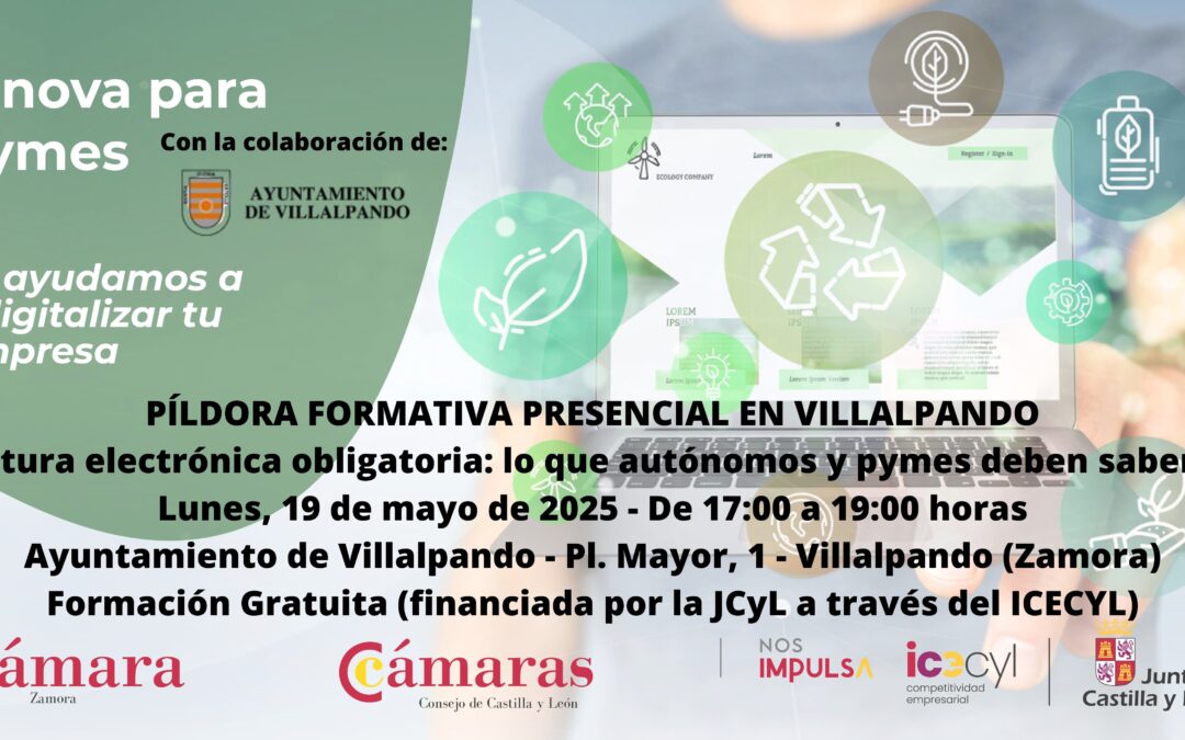 Píldora Formativa Presencial en Villalpando «Factura electrónica obligatoria: lo que autónomos y pymes deben saber YA»