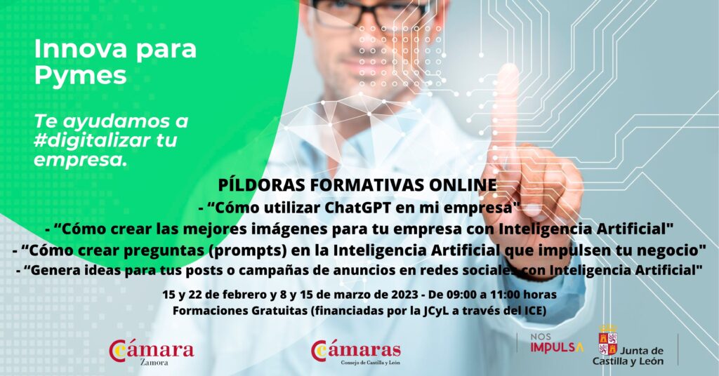 La Cámara de Comercio de Zamora y la Junta de Castilla y León desarrollan 9 píldoras formativas adaptadas a las necesidades digitales de las empresas zamoranas