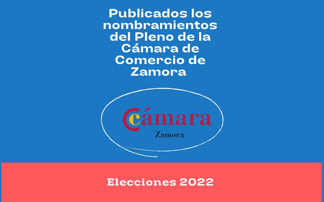 Publicados los nombramientos del Presidente, cargos del Comité Ejecutivo y vocales del Pleno de la Cámara de Comercio de Zamora