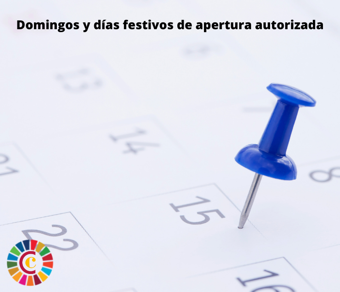 Domingos y días festivos de apertura autorizada para el año 2022