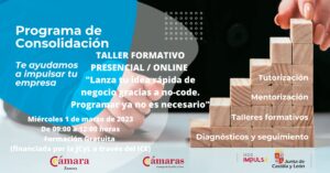 Taller Formativo Presencial / Online “Lanza tu idea rápida de negocio gracias a no-code. Programar ya no es necesario”