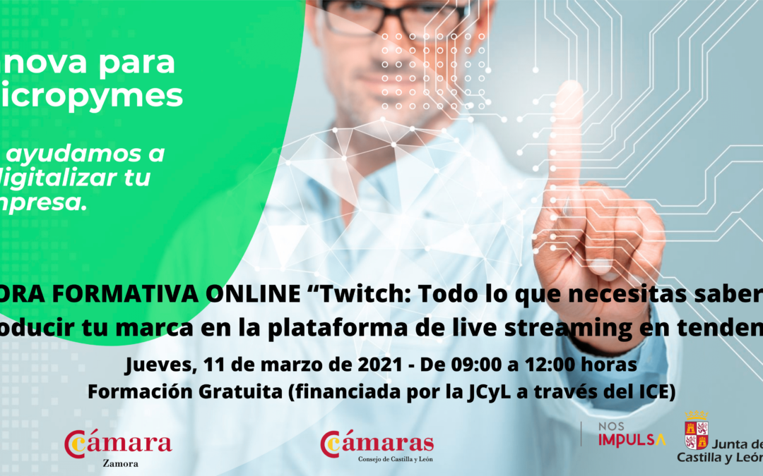 Taller Formativo Online “Twitch: Todo lo que necesitas saber para introducir tu marca en la plataforma de live streaming en tendencia”