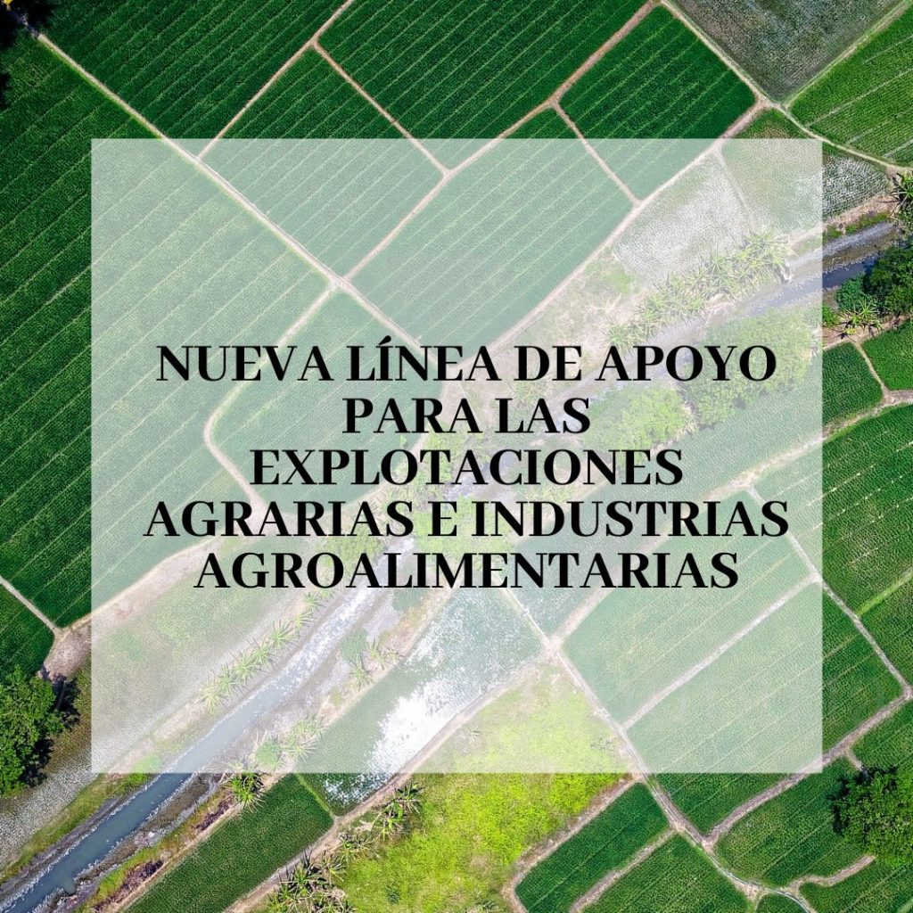 Nueva línea de apoyo de para las explotaciones agrarias e industrias agroalimentarias