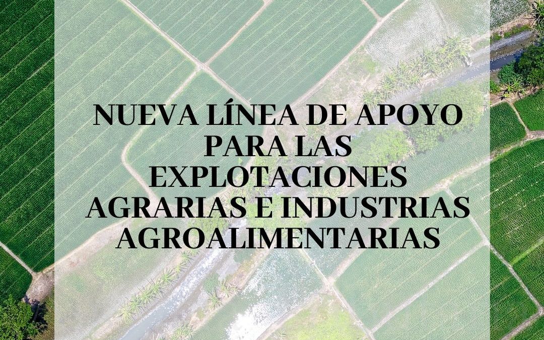 Nueva línea de apoyo de para las explotaciones agrarias e industrias agroalimentarias